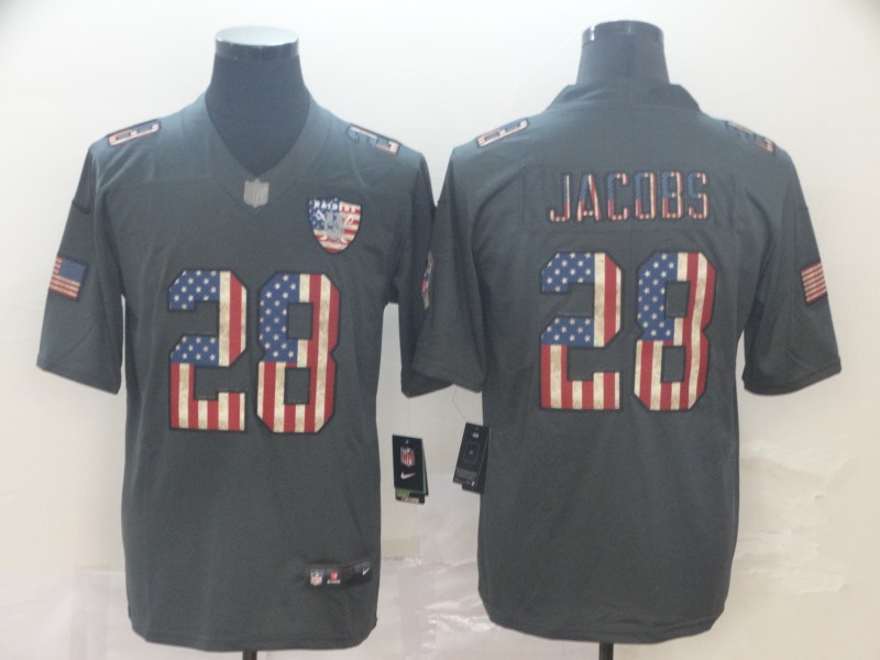 Men's Las Vegas Raiders Josh Jacobs #28 Black Team Jersey
